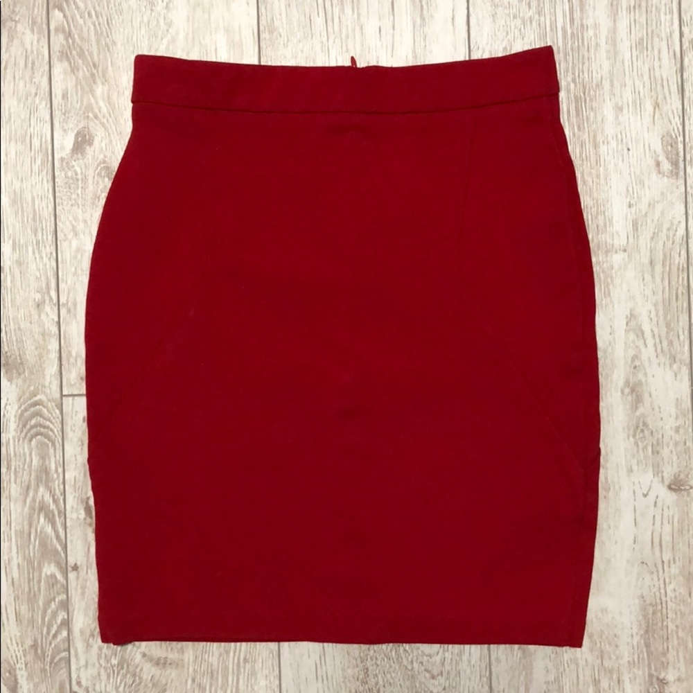 Icone red stretch skirt high waist pencil size M